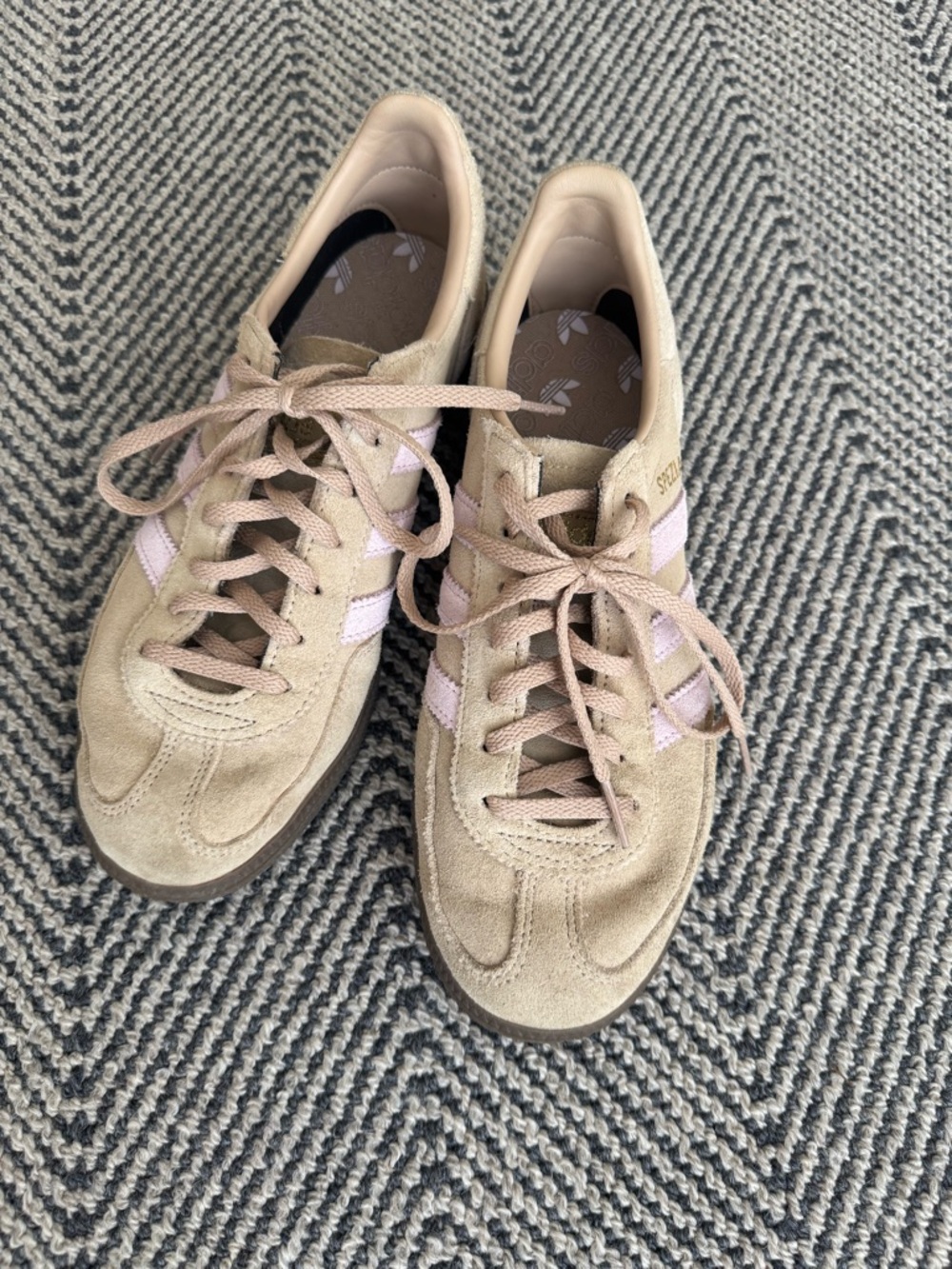 Women’s Adidas Spezial Sneakers in Beige and Light Pink